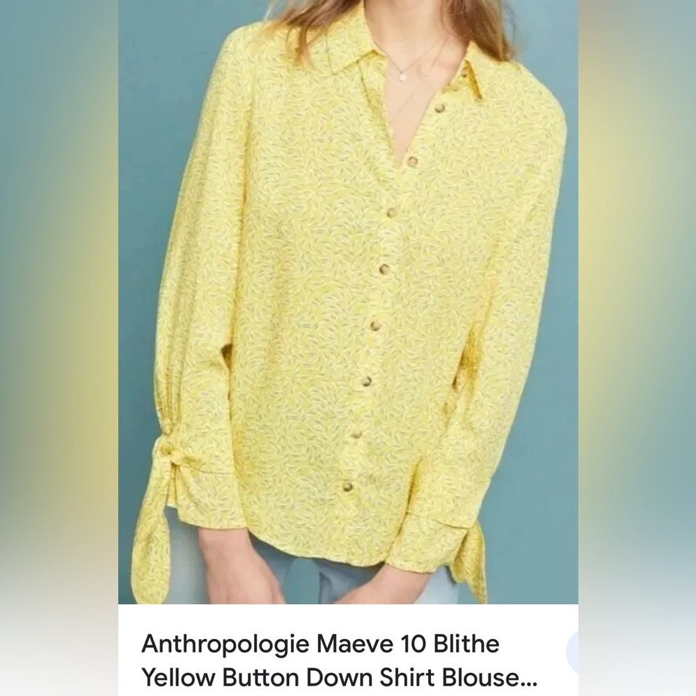 Maeve For Anthropologie Blithe Yellow Blouse - image 1